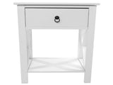Nightstand Modern End Table, Side Table with 1 Drawer and Storage Shelf, White 35743905