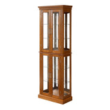 Curio Cabinet Lighted Curio Diapaly Cabinet with Adjustable Shelves and Mirrored Back Panel, W1693P154580