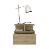 Adele Floating Nightstand with Drawer and Open Storage Shelves B070P188831