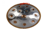 10 Notes Silver Solid Color Handpan Drum Steel Percussion Instrument 00616550