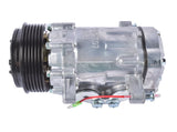 A/C Compressor with 6-Groove Pulley Fits for Sanden SD7 Style Serpentine Belt HC5005BK HRC55824-BK 17606676