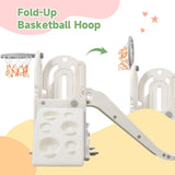 ZNTS Toddler Climber and Slide Set 4 in 1, Kidsground Climber Slideset with Basketball Hoop 48698636