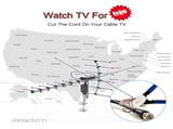 TA-001 360&degRotation UV 45-230MHz/470-860MHz 15-22dB Outdoorn Antenna Black 57799748