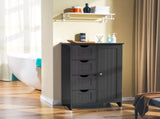 Bathroom Storage Cabinet with 4 Drawers, Side Storage Organizer with 1 Cupboard and 2 Shelves 53228698