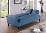 Contemporary Living Room Adjustable Blue Burnt-Out Fabric Couch Plush Storage Couch 1pc Futon B011P163902
