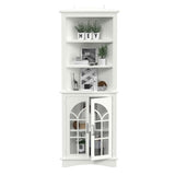 Corner Storage Cabinet, 63.3" Tall Freestanding Bookcase with Doors & Adjustable Shelves, 5-Tier 54814109