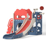 ZNTS 8-In-1 Kids Slide and Climber Set,Toddler Slide Playset with Basketball Game Telescope,Children W2181P154949