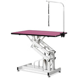 ZNTS 42.5INCH HYDRAULIC PET GROOMING TABLE PINK COLOR 46798649