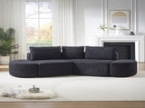 106.3-inch V-shaped modular sofa set in chenille fabric, featuring three throw pillows and W3505P383965