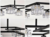 Matte Black Crystal Chandelier for Dining Room, 8-Light Kitchen Chandelier Light Fixture Modern W1592P231609