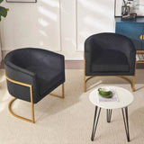 Upholstered velvet chair Gold metal bracket, medieval living room office tea room lounge chair with W2113P228833