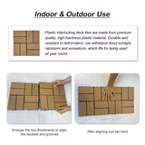 Wood Plastic Composite Deck Tiles Set of 20pcs, Composite Decking Resist Rust, Water, Weather, W2805P205354