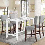 Mid Century Modern Bar Stools Set of 4, 40.4" Counter Stools Back, Linen Upholstered Barstools N752P269653E