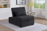 Contemporary Black Color Sleeper Sofa Chair Pillow Plush Tufted Seat 1pc Convertible Sofa Sherpa B011P367881