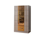 Gold Detailed Chest made with Wood in Gray B00957542