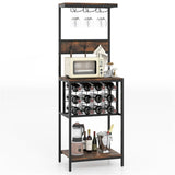Freestanding Wine Rack with Glass Racks 82633098