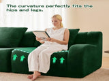 Soft Teddy Fabric Boneless Sofa,No Assembly Required Streamlined Design,Anti-Slip Design 32D High W714P357241