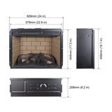 ZNTS 23 inch infrared quartz heater fireplace insert -woodlog version with brick 70442795