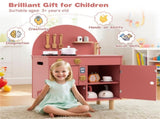 Pink Wooden Kids Play Kitchen with Interactive Stove & Sink, ASTM/CPSIA Compliant Pretend Cooking 21074540