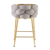 28'' Modern Counter Stools Set of 2,Gray Counter Stools with iron Frame,Soft back and N780P199861G
