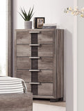 1pc Contemporary Chest Five Drawers Metal knobs Brown Gray Finish Bedroom Wooden Furniture B011P255294