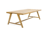 Modern Outdoor Dining Table, Acacia Wood Patio Table with Teak Finish - Weather-Resistant Garden, N770P358870T