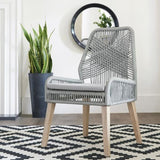 Grey and Weathered Wash Woven Back Side Chairs B062P145460