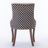 A&A Furniture, Ultra Side Dining Chair, Thickened fabric chairs with neutrally toned solid wood W1143P154099