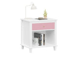 26.77''H Wooden Nightstand with One Drawer One Shelf for Kids, Adults, Pink 61855296