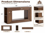 Modern Square Open-Frame Console Table with Side Storage Shelves, RGB LED Lights, APP & Remote 68578674