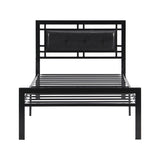 ZNTS Twin Size metal bed Sturdy System Metal Bed Frame ,Modern style and comfort to any bedroom ,black W311109646