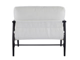 27.56" Modern Accent Chair with Plush Cushions, Minimalist Metal Frame, and Wooden Armrest Design N767P215306B