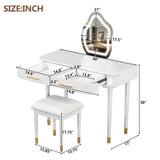 40" Modern Vanity Table Set with Mirror Touch Screen Lighted Mirror, Dressing Table and Cushioned N704P196657K