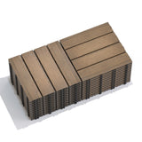 Patio Floor Tiles Pack of 11 WPC Wood-Plastic Composite Patio Deck Tiles DIY Interlocking Decking W206P201283