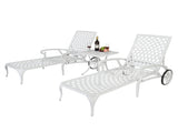 193*64.5*93cm Backrest Adjustable Courtyard Cast Aluminum Lying Bed White 04914009
