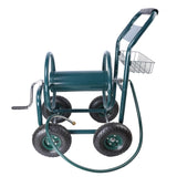 ZNTS Garden Hose Reel Cart - 4 Wheels Portable Garden Hose Reel Cart with Storage Basket Rust Resistant 19822772