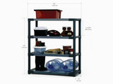 42"Plastic Resin 4-Tier Shelving Unit, 54"H x 16"D 700lbs Total Capacity 87033928