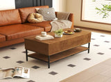 Lift Top Coffee Table 39.4 Inch Rectangle, Farmhouse Style with Hidden Storage & Lower Shelf, Sturdy T2398P411963