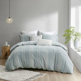 King/Cal King 3 Piece Cotton Jacquard Duvet Cover Set B03596483