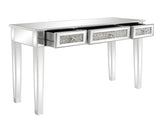 FCH Silver MDF Mirror Surface Broken Glass Three Pumping Computer Desk 43240235