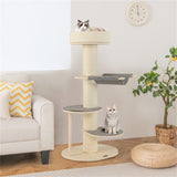 Beige Cat Tree Cat Climbing Frame with Anti slip Pads 07404078