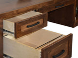 71 inch Executive Desk, No Assembly Required, Whiskey Finish B108P160194