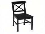 Black Farmhouse Wooden Dining Chairs Set of 2 with Cross Back Design for Kitchen Table 44201883