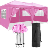 ZNTS 10'x20' Folding Canopy with 6 Removable Sidewalls Outdoor Event Shelter UPF 50+ Gazebo Portable W2185P191601