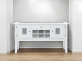 Elizaveta Faux Crystal Diamonds & White High Gloss Finish Server B2726P348940
