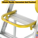 5 Step 375lbs Aluminum Rolling Platform Ladder W2529P251558