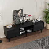 63 Inch TV Stand Features Vintage-style and Bevel Design, TV Stand with Drawers, Entertainment W578P193299
