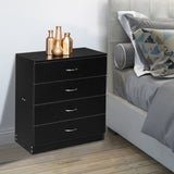 ZNTS [FCH] Modern Simple 4-Drawer Dresser Black 67789972