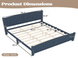 King Size Platform Bed, Solid Wood Platform Bed with Support Slats and Strong Structure, No Box W1580P542617