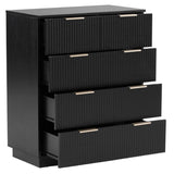 Black P2 Particle Board and Density Board 724194cm Wavy Pattern Drawer Front Four-Level Five-Drawer 56913658